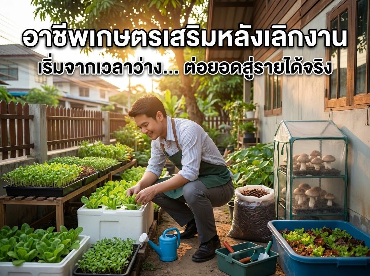 7 อาชีพเกษตรหลังเลิกงาน ลงทุนน้อย ใช้เวลาว่าง ขยายเป็นธุรกิจได้จริง — รูปที่ 1