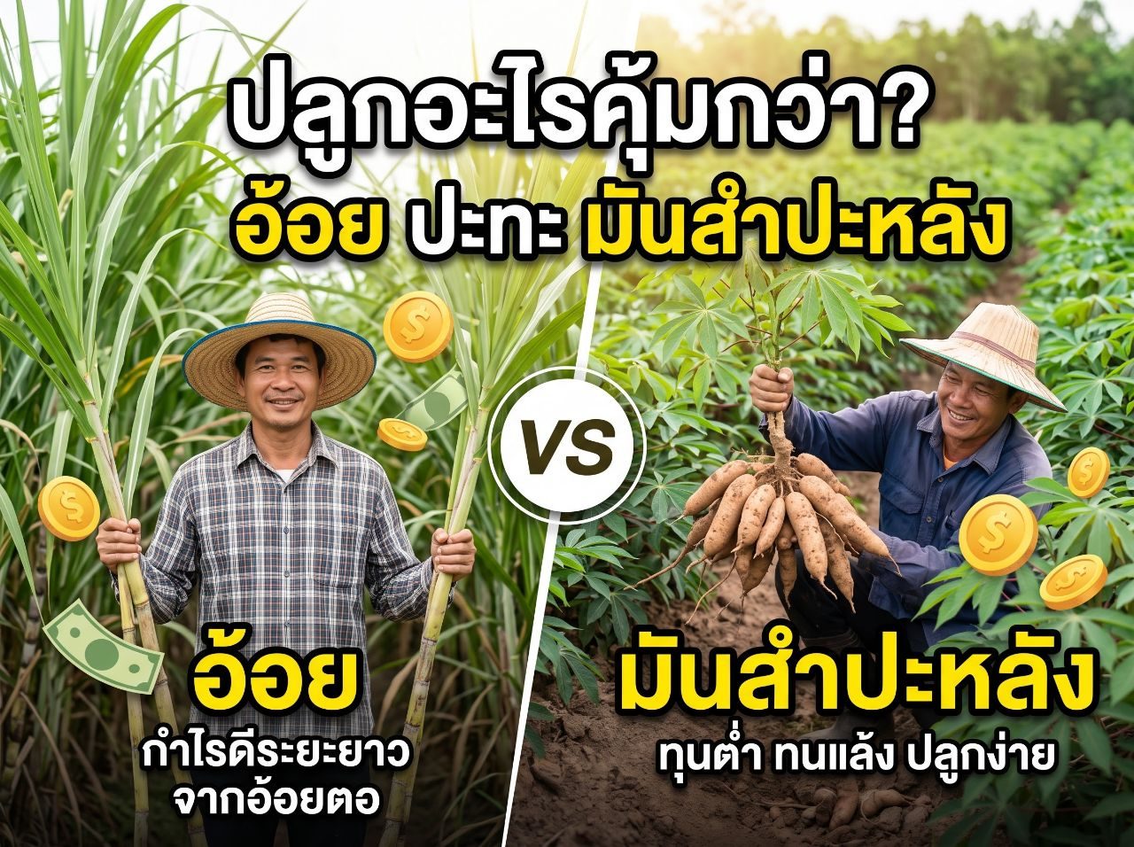 ปลูกอ้อย หรือ มันสำปะหลัง พืชไหนคุ้มกว่ากัน? — รูปที่ 1